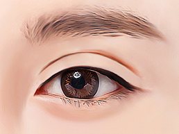 눈매 일러스트 — 쌍꺼풀이 지나치게 두꺼운 경우