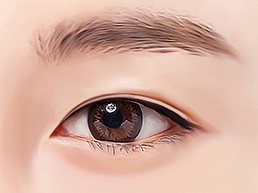 눈매 일러스트 — 쌍꺼풀 라인이 얇은 경우