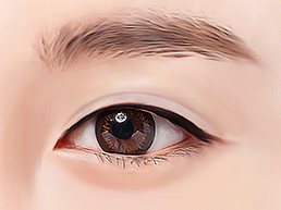 눈매 일러스트 — 쌍꺼풀이 희미하거나 풀린 경우